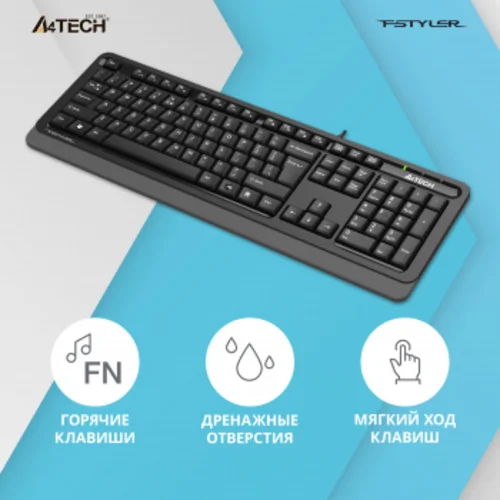 Клавиатура A4Tech Fstyler FKS10 черный/серый USB Клавиатура A4Tech Fstyler FKS10 черный/серый USB